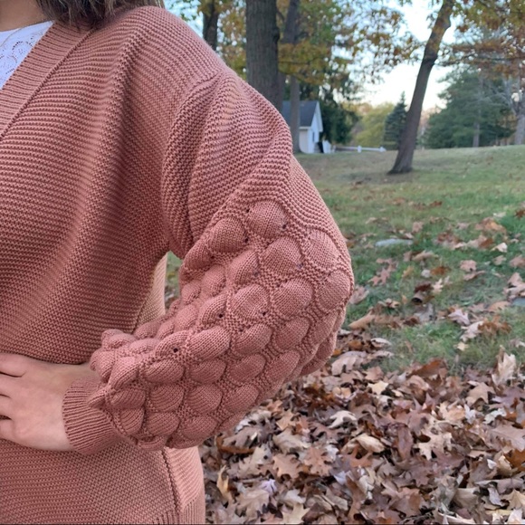 Chunky Knit Bobble Cardigan Sweater - Picture 3 of 11